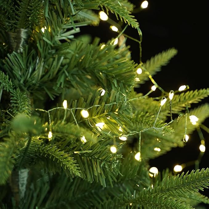 Firecracker Fairy Lights Plug in,20ft 200LEDs Green Wire Cluster String Lights,Waterproof 8 Modes Remote Twinkle Light for Outdoor Indoor Garden Bedroom Christmas Tree Holiday,Warm White