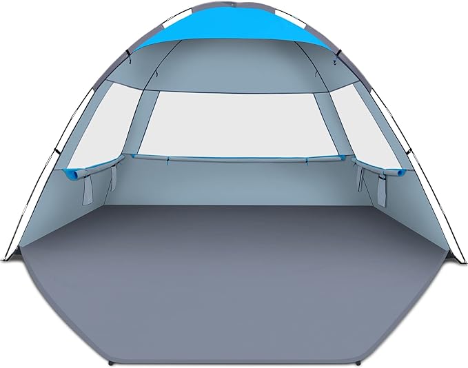 Gorich Beach Tent Sun Shelter for 3/4/6/8/10 Person with UPF 50＋ UV Protection, Lightweight & Easy Setup Beach Shade Canopy, Portable Beach Shade Tent Beach Cabana