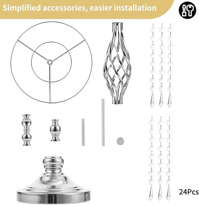 Nuptio 10 Pcs Silver Wedding Centerpieces Flower Stand, 21.7in/55cm Height Wedding Road Lead Flower Vases, Crystal Artificial Flower Arrangements for Wedding Party Birthday Event Reception Home Decor