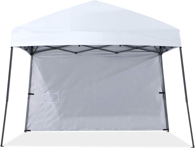 ABCCANOPY Pop Up Canopy Tent-10x10 Outdoor Camping Canopy Slant Leg Beach Canopy Tent with Backpack Bag,10 x 10 ft Base / 8 x 8 ft Top，White