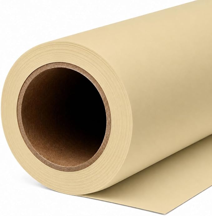 Yizhily Seamless Wheat Backdrop Paper Roll, 53" x 16.4', Heavyweight MatteWheat Photo Background for Small Studio Headshots, Tabletop Product & Food Photography