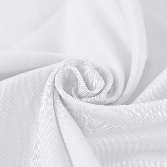 Fokitut 2 Pack Waterproof Round Tablecloth, 108 Inch, Stain Resistant and Wrinkle Polyester Table Cloth, Fabric Table Cover for Kitchen Dining, Wedding, Party, Holiday Dinner-White