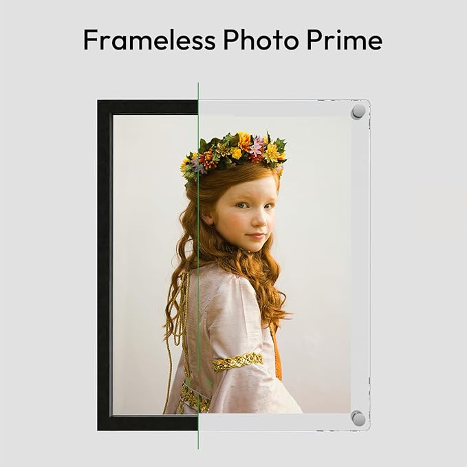 NIUBEE Clear Acrylic Wall Mount Floating Frameless Picture Frame Up to 18x24 Photo for Poster Photography Frames-Double Panel(Full Frame is 20.5x26.5 inch)
