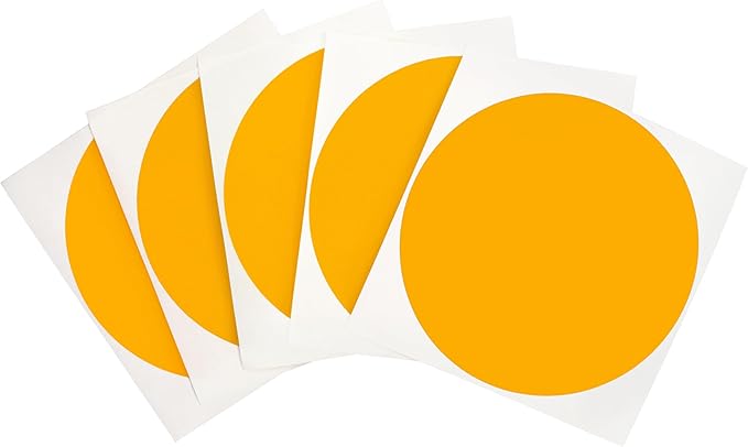 ChromaLabel 4 Inch Round Label Removable Color Code Dot Stickers, High Visibility for Warehouse Inventory, 100 Labels per Pack, Fluorescent Orange
