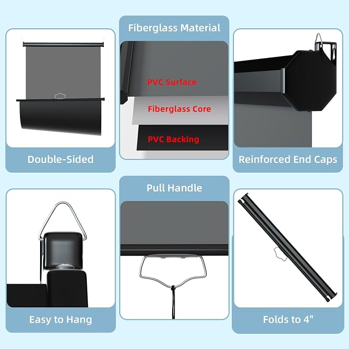 Retractable Gray Photography Backdrop 36" x 59", Portable Roll-Up, Pull-Down Background, Auto-Lock Backdrop Screen for Passport Photo, Product Photography, Headshots, Video Studio