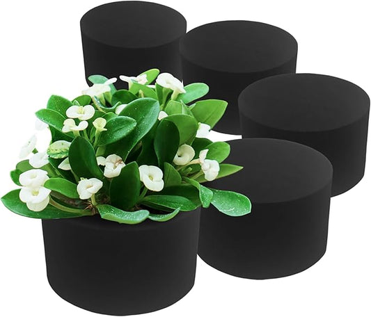 XCEL Floral Foam Blocks - Reusable, Weather Resistant Craft Foam Fresh & Artificial Flower Arrangements, Faux Florist Foam Planters Florist Supplies (Black 5" Round x 3" Thick - 6 Pack)