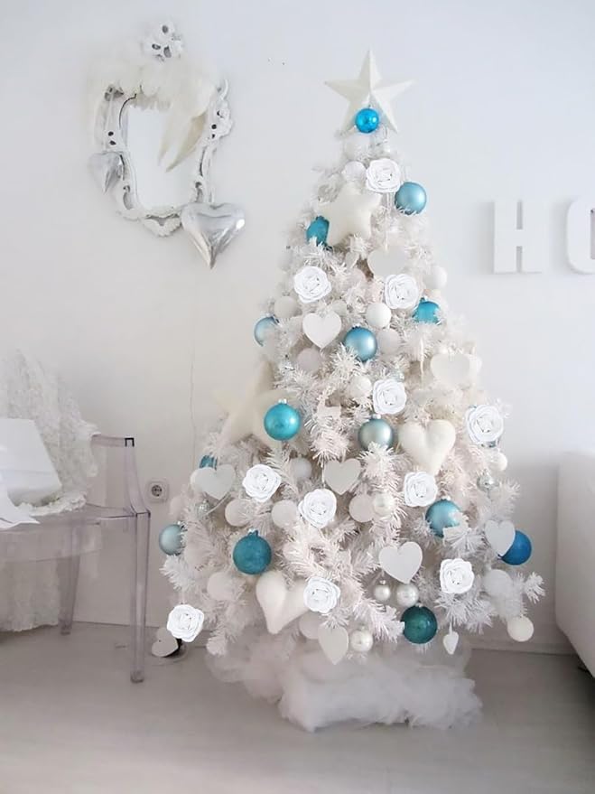 Glitter Flowers,30PCS White Roses Artificial Roses with Stems for Wedding Bouquet Party Christmas Home Decor(White)