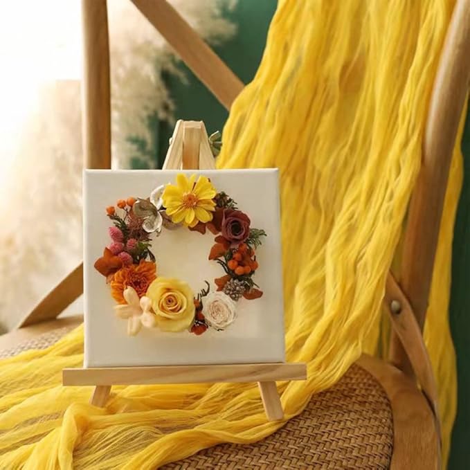 Joanlody Yellow Cheesecloth Table Runner Spring Summer 10Ft Rustic Gauze Boho Cheese Cloth Table Runner for Wedding Bridal Baby Shower Decoration
