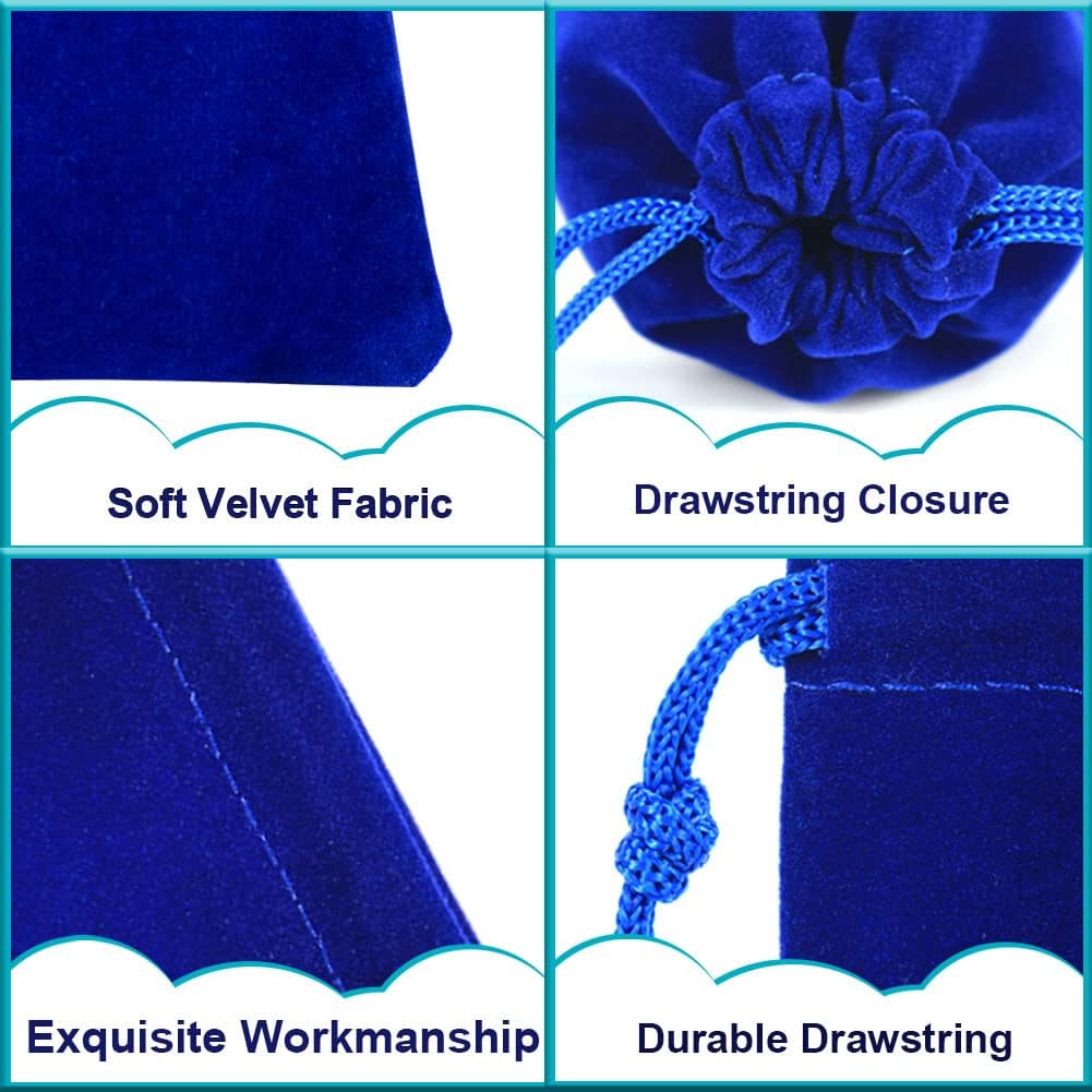 Shintop 10pcs Velvet Drawstring Bags Wedding Gift Bags Velvet Cloth Jewelry Pouches (Blue)