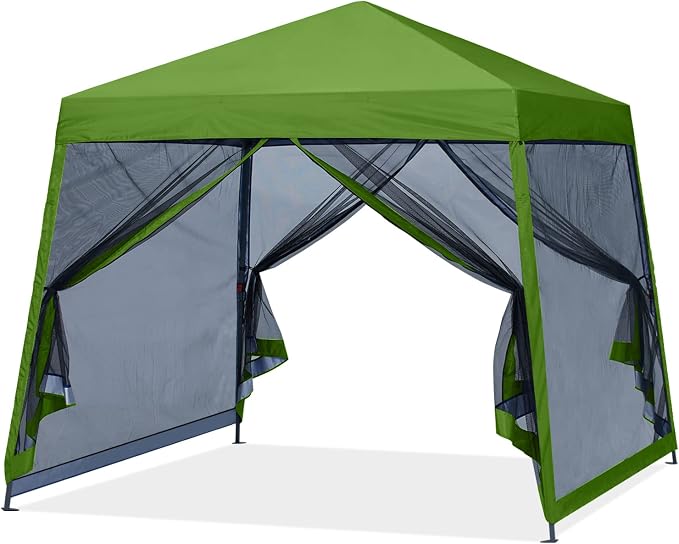 MASTERCANOPY Pop Up Gazebo Canopy with Mosquito Netting (10x10, Grass Green)