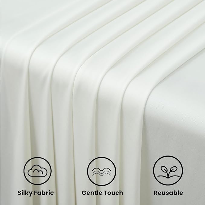10ftx12ft Ivory Backdrop Curtains for Wedding-Wrinkle Free Backdrops Curtain Drapes Fabric Decorations Photo Back Drop Cloth for Baby Shower Photography Stage Reception 2Panels 12ft(H) x 5ft(W)