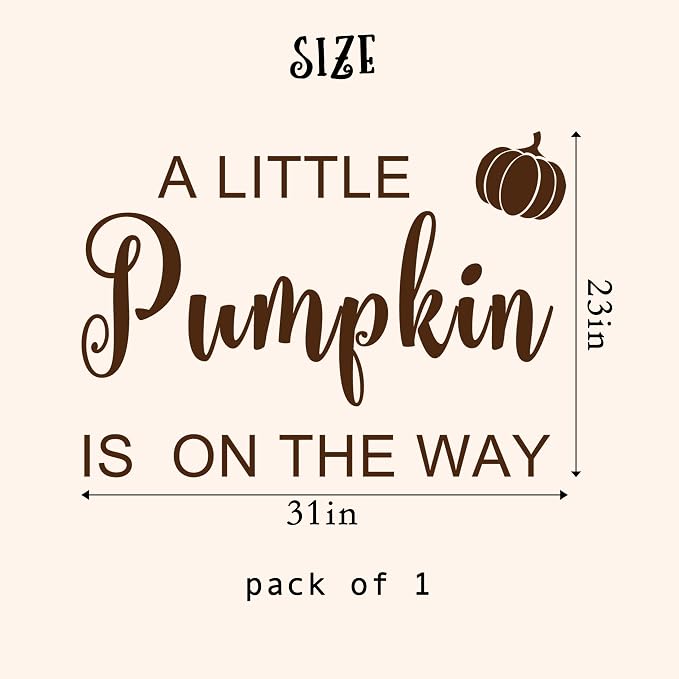 A Little Pumpkin is On The Way Baby Shower Decal | Little Pumpkin Baby Shower Decorations Decal, Fall Theme Gender Reveal Decor Sign Sticker for Party, Backdrop, Balloon Arch