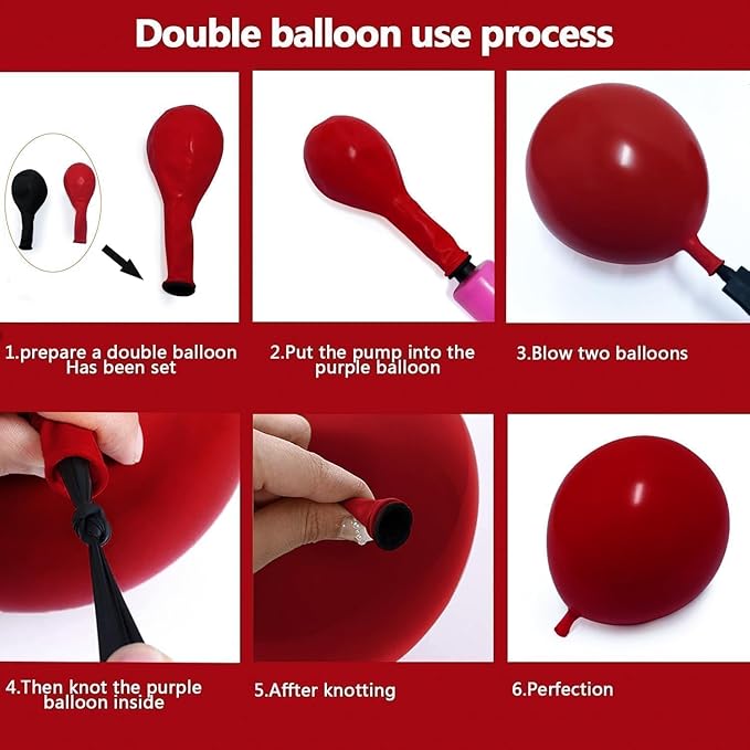 Red White Balloon Garland Dark Red Double Stuffed Balloons Arch Kit Set For Birthday Mothers Day Valentine Engagement Anniversary Bridal Shower Party Decorations