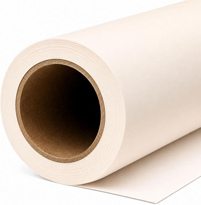 Yizhily Seamless Backdrop Paper Roll,53" x32.8', Heavyweight Matte Ivorine Photo Background for Small Studio Headshots, Tabletop Product & Food Photography