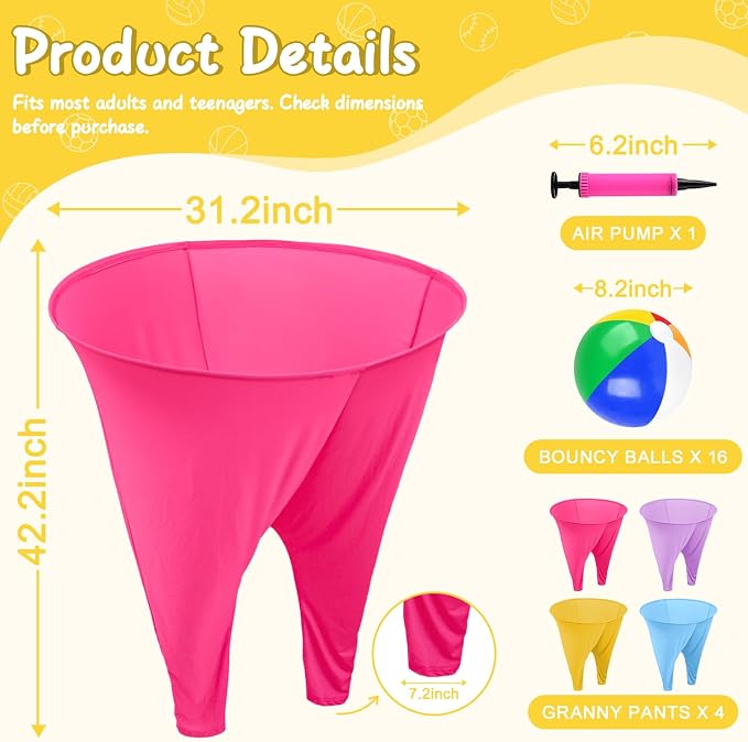 Granny Pants Yard Game Giant Granny Pants Outdoor Game Includes Bouncy Balls & Air Pumps Hilarious Outdoor Games for Adults and Family Backyard Gatherings Beach Games Team-Building Activities