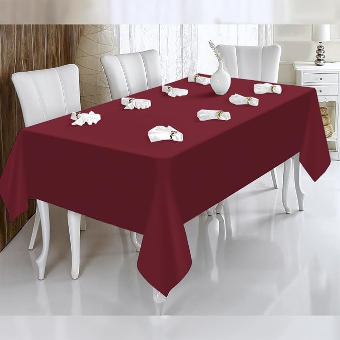 12 Pack Burgundy Tablecloths for Rectangle Tables Stain and Wrinkle Resistant Washable Polyester Tablecloth 60 x 102 Inch Table Cloth Rectangle Table 6 Foot Rectangle Table Cloth for Wedding Party