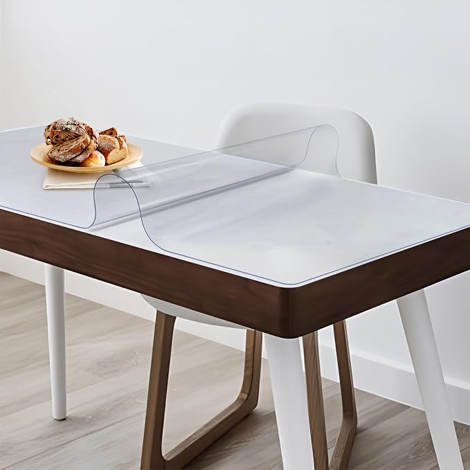 Vicwe 42 x 72 Inch Clear Table Cover Protector,1.5mm Thick Clear Table Protector, Rectangle Waterproof Plastic Table Cover, Scratch Proof and Easy Cleaning for Dining Room Table