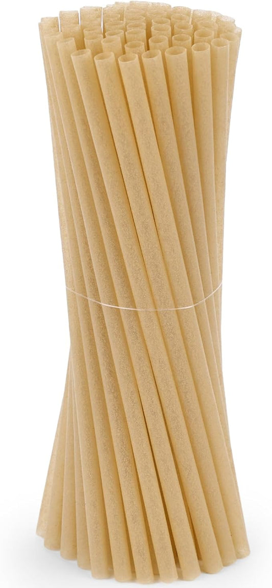 HANSGO 60PCS Sugarcane Straws, 7.8 Inch Drinking Straws Bulk Sturdy for Hot Cold Drinks