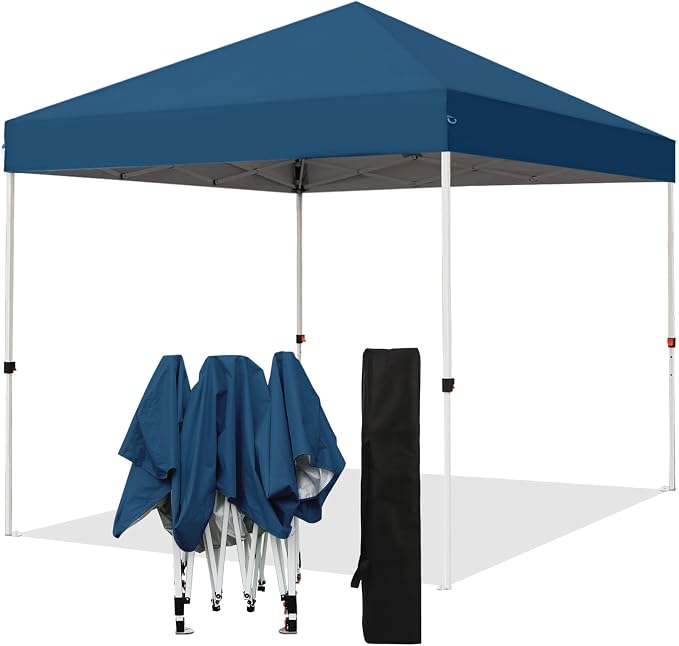 Northroad 8X8 FT Pop Up Canopy, Outdoor Instant Canopy Tent w/Carrying Bag, Portable Gazebo Shelter for Wedding Party,Commercial Event,Patio,Garden,Beach（Lake Blue）