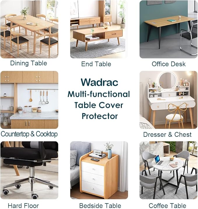17x44 Inch Clear PVC Desk Pad Dining Room Table Protector Plastic Tablecloth Mat Office Desk Blotter 1.5mm Thick Rectangular Waterproof Odorless No-Slip Vinyl Table Cover for Wooden Glass Countertop