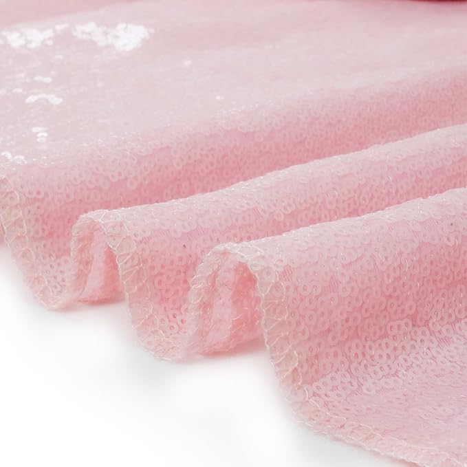 Eternal Beauty Pink Sequin Backdrop, 8x8 Ft Glitter Background Curtains for Mother's Day Shimmer Photography Party Wedding Birthday Back Drop Decor
