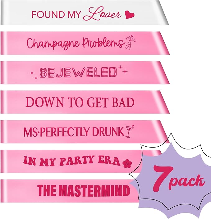 She Found her Lover Bachelorette Sash Set I Bachelorette Party Sashes (7 Pack)