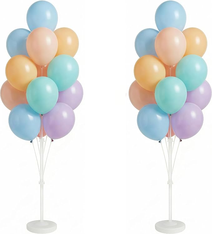 Balloon Column Stand Kit with Balloons, Base and Pole, Balloon Column Kit for Floor or Table Backdrop Decoration for Party Wedding Baby Shower Birthday Graduation (Warm Color)