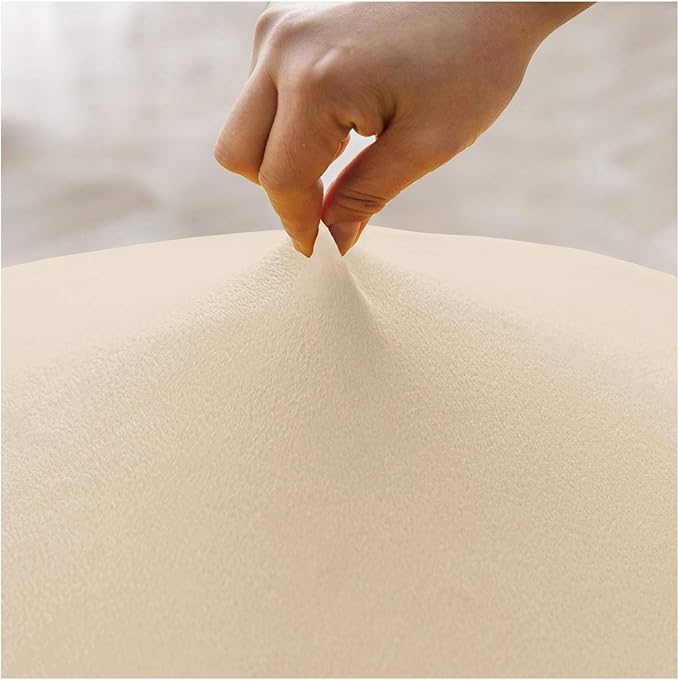 Velvet Plush XL Dining Chair Covers, Stretch Chaircover, Spandex High Chairs Protector Covers Seat Slipcover with Elastic Band for Dining Chairs (Cream, Set of 6)