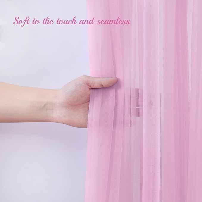 20ft X 10ft Baby Pink Tulle Backdrop Curtain for Parites, Sheer Photo Backdrop Curtains Fabric Drapes for Wedding Baby Shower Birthday Party Bridal Girl Shower Background Decorations