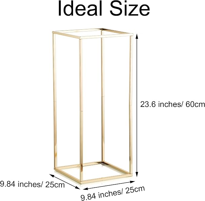 Gold Flower Stand for Table: 23.6” Tall Centerpiece Stand for Wedding Table Reception Floral Center Pieces with Home Decoration Party Event 2 PCS