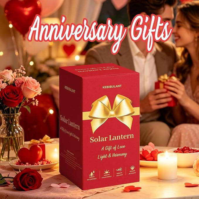 Solar Lanterns Outdoor Garden Decor Gifts for Her Wife Husband Him Couple Ideal Gift for Wedding Romantic Birthday Anniversary Valentines Bridal Shower