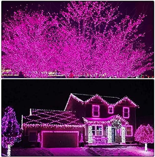 800 Led Pink String Lights Indoor Outdoor Christmas Decorations, 330 Ft 8 Modes Plug in Fairy Lights Pink Valentine Day Room Decor