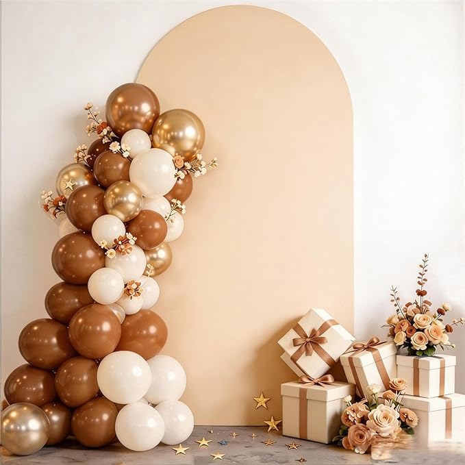 6FT Nude Arch Backdrop Cover, Wedding Arch Cover, Khaki Covers Stretchy Backdrop for Party Celebration Decoration