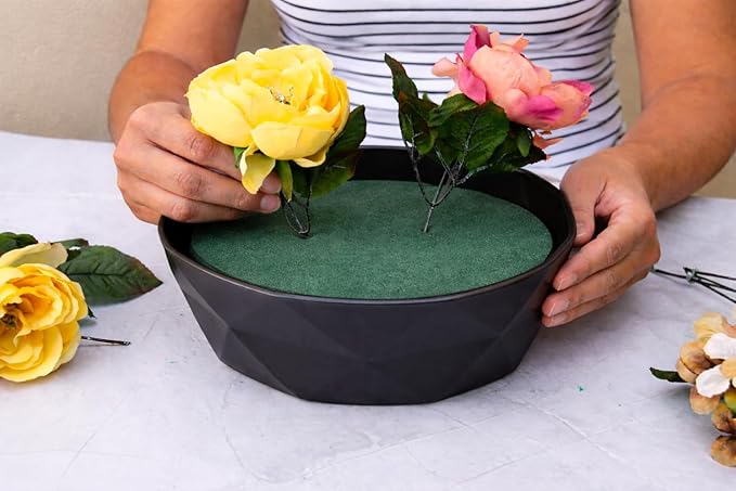 FLOFARE Pack of 6 Floral Foam Round Blocks for Flower Arrangements, Green Florist Flower Foam for Fresh & Artificial Flowers, 7.8" Wedding & Party Décor