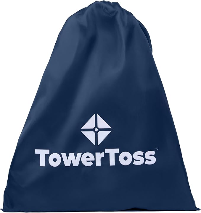 360° Portable Outdoor Toss Game, 4 Sided Folding Tower with 8 Bean Bags & Carry Case, Family Friendly Lawn Game for Beach, Tailgating & Backyard Fun - Ages 8+, 2-4 Players