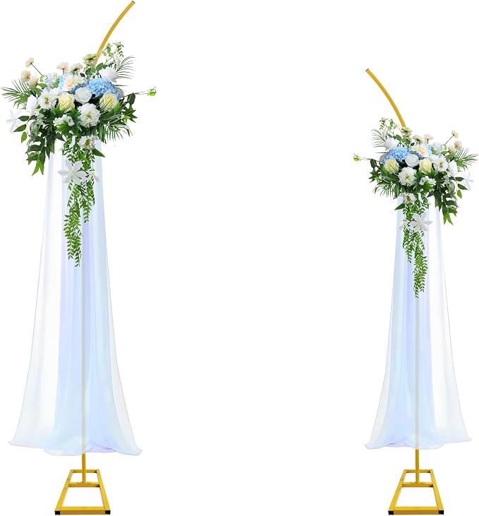 Metal Balloon Arch Stand Backdrop Stand Set of 2 Wedding Arch Stand Flower Arch Floral Arch for Ceremony Wedding Birthday Anniversary Bridal Baby Shower Floral Stand