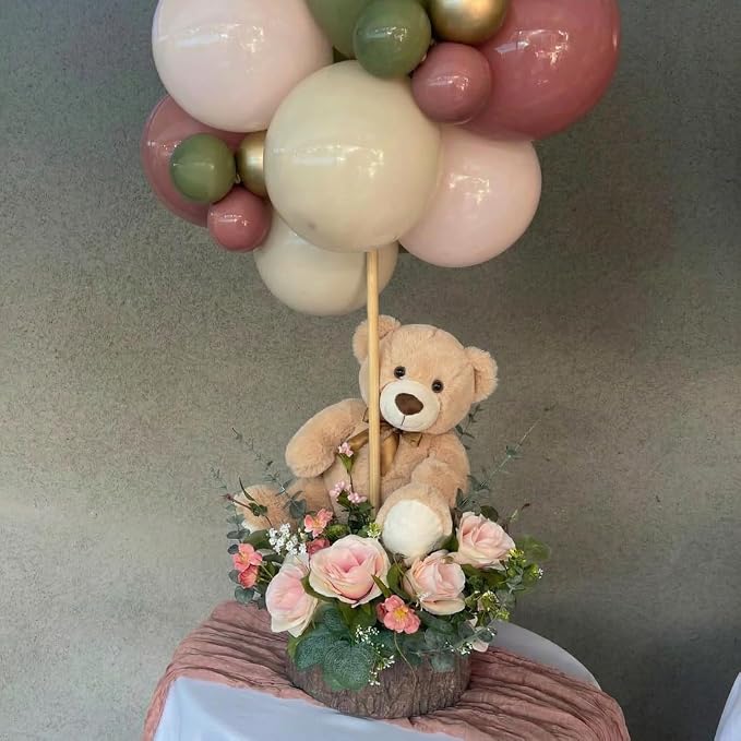 MaoGoLan 3 Pieces Bulk Teddy Bears Stuffed Animals Baby Shower, Soft Small Stuffed Teddy Bears in Bulk, 13.5" Cuddly Mini Teddy Bears Centerpiece,Wedding,Party,Engagement,Tan,Dark Brown,Gray