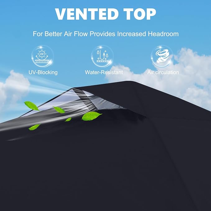 MASTERCANOPY 10x10 Pop Up Canopy Tent with 1 Sidewall, 1 Person Setup Instant Shelter, Outdoor Portable Beach Canopy, 1 Roller Bag, 4 Sandbags, 4 Ropes, 8 Stakes (10x10, Black)