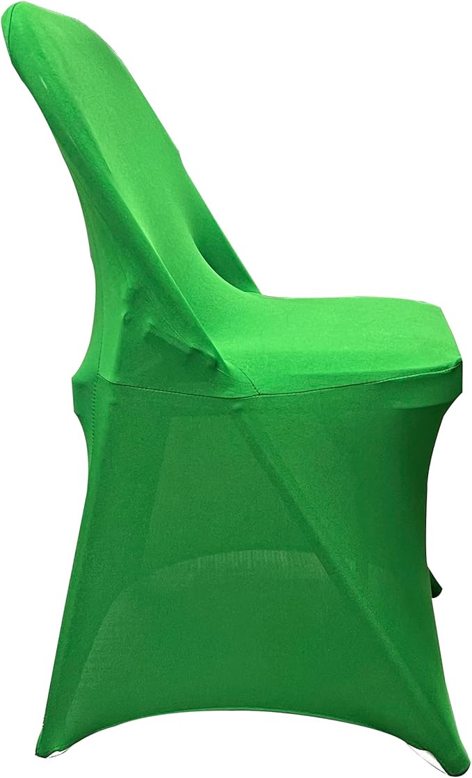 HAINARverS Folding Chair Covers for Wedding, 10pcs Stretch Spandex Washable Fabric Chair Cover, Decoration Chair Cover for Wedding, Party, Banquet, Birthday, Conference, Event(Green, 10 PCS)