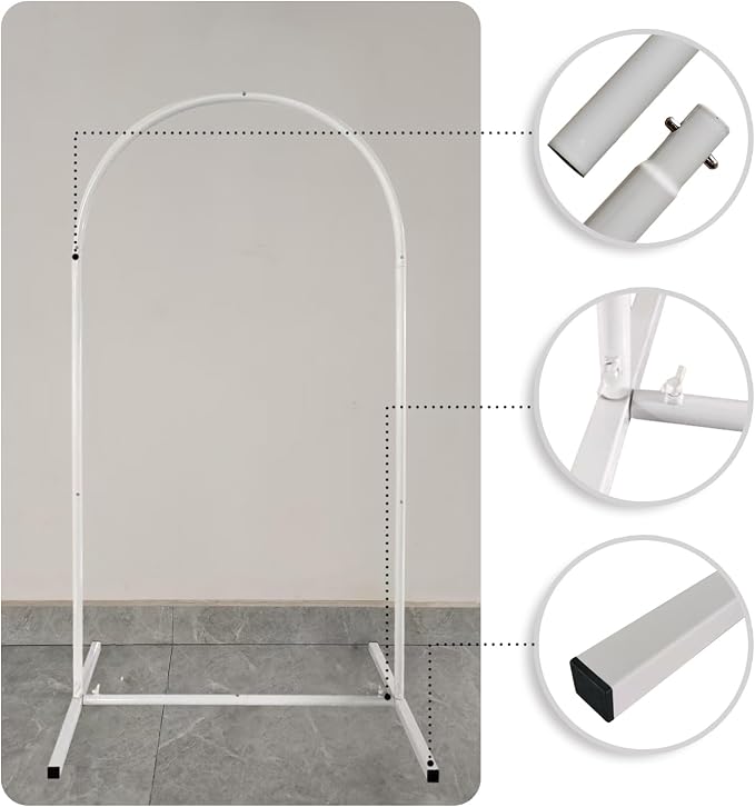 2.6x6ft Arched Backdrop Stand,Metal Arch Backdrop Stand for Wedding Ceremony Baby Shower Birthday Party Garden Floral Balloon Arch Decoration