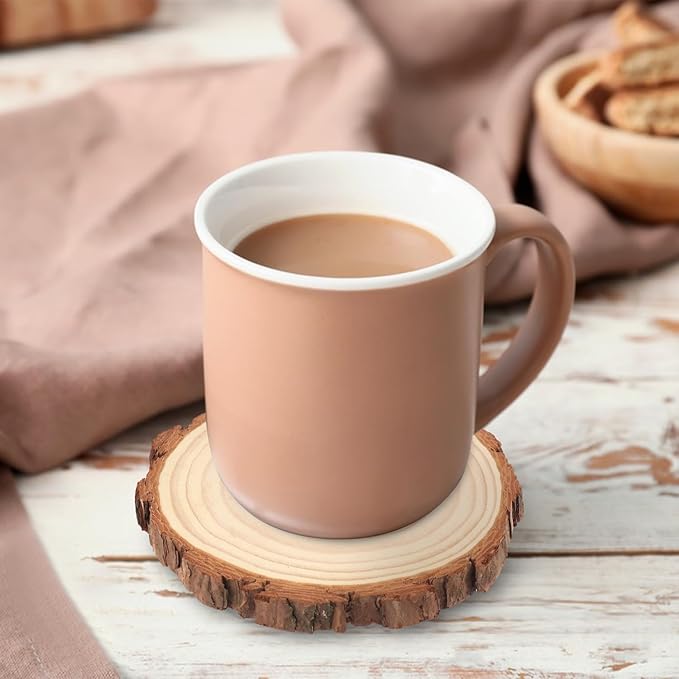 40 PCS 4.7-5.5 Inch Natural Wood Slices, Unfinished Pine Wood Circles with Barks for Coasters, DIY Crafts, Christmas Rustic Wedding Ornaments and Centerpieces,by GNIEMCKIN.