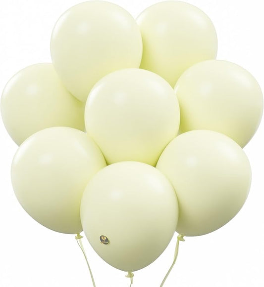 AFTERLOON® Biodegradable Balloons 24 pcs Pastel Yellow 12 Inch, Matte Color Thickened Extra Strong Latex Helium Float, Colorful Bulk Color ballon baloon Globos Para Decoration De Fiestas Kids