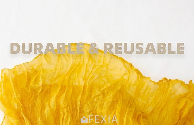 FEXIA Yellow Table Runner for Here Comes The Son Baby Shower Decor Summer Gold Cheesecloth Table Runner Baby Shower Decorations for Table Centerpiece Decorations Bridal Shower Wedding Party 10FT