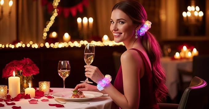 4Pcs Multi-Mode Light Up Scrunchies - Glow Hair Accessories for Women, Girls, Rave, Neon Party, Halloween & Christmas