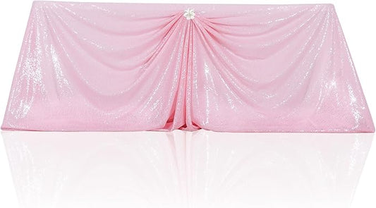 PartyDelight Sequin Tablecloth Pink 90x132 Sparkly Table Cloth Wedding Table Topper Rectangular