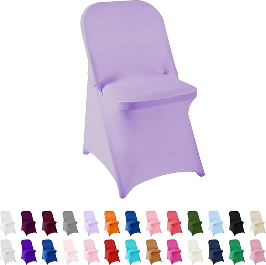 Spandex Chair Cover,12PCS,Living Room Folding Chair Covers,Removable Chair Covers Washable Protector Stretch Chair Cover for Party, Banquet,Wedding Event,Hotel(Lavender)
