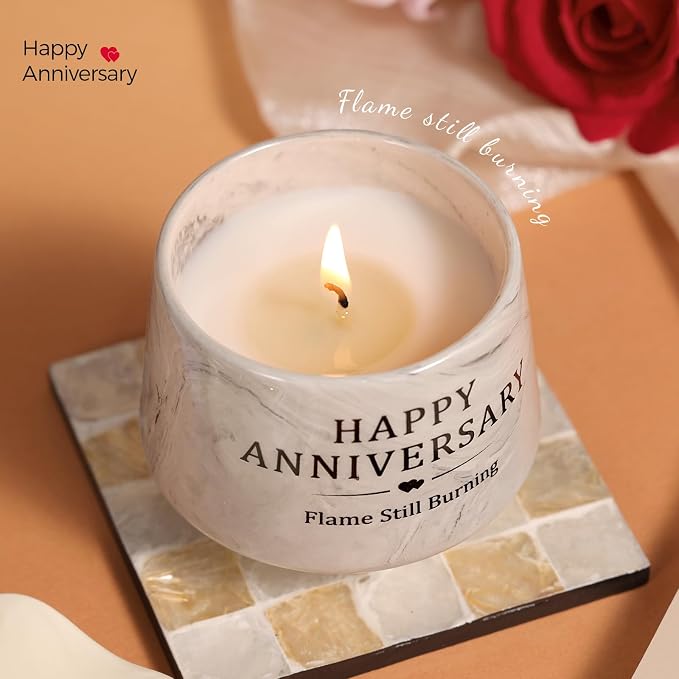 Happy Anniversary Candle – Aniversario Gifts for Couple,Women,Men 6oz Lavender Scented Candle,Anniversary Romantic Gifts for Him & Her