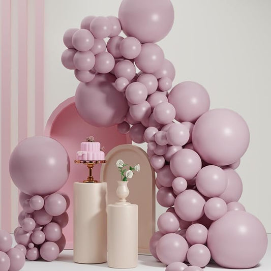 Double Stuffed Blush Purple Balloons,Dusty Purples Balloons Different Sizes 18 12 10 5 Inch,Double Stuffed Balloon Arch for Boho Party, Baby Shower, Birthday, Weddings (Dusty Purple01)