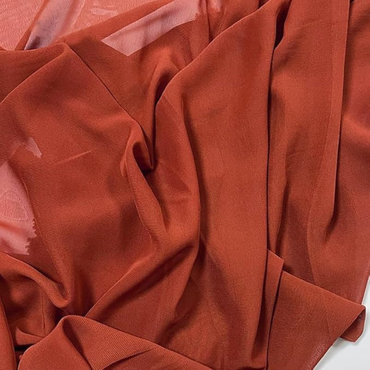 YYCRAFT Chiffon Fabric by The Yard 59" Wide 5 Yards, Brown Rust