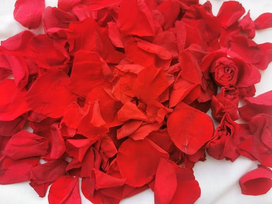 8.11oz Red Real Rose Petals,Natural Petals For Wedding Party Decorations,Dried Flower Confetti,Rose Flower Girl,Table Centerpieces,Bridal Shower,Romantic Night,Proposal Decor
